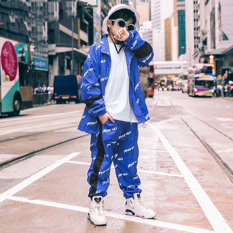 Танцевальные костюмы синего цвета для мальчиков одежда уличных танцев и