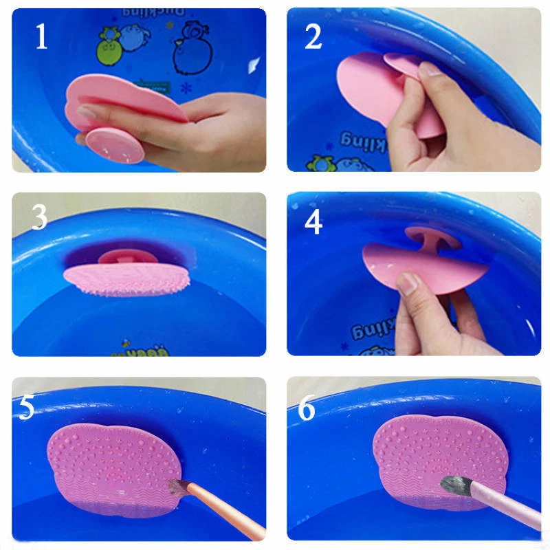 

1 PC 8 Colors Silicone Cleaning Cosmetic Make Up Washing Brush Gel Cleaner Scrubber Tool Foundation Makeup Cleaning Mat Pad Tool