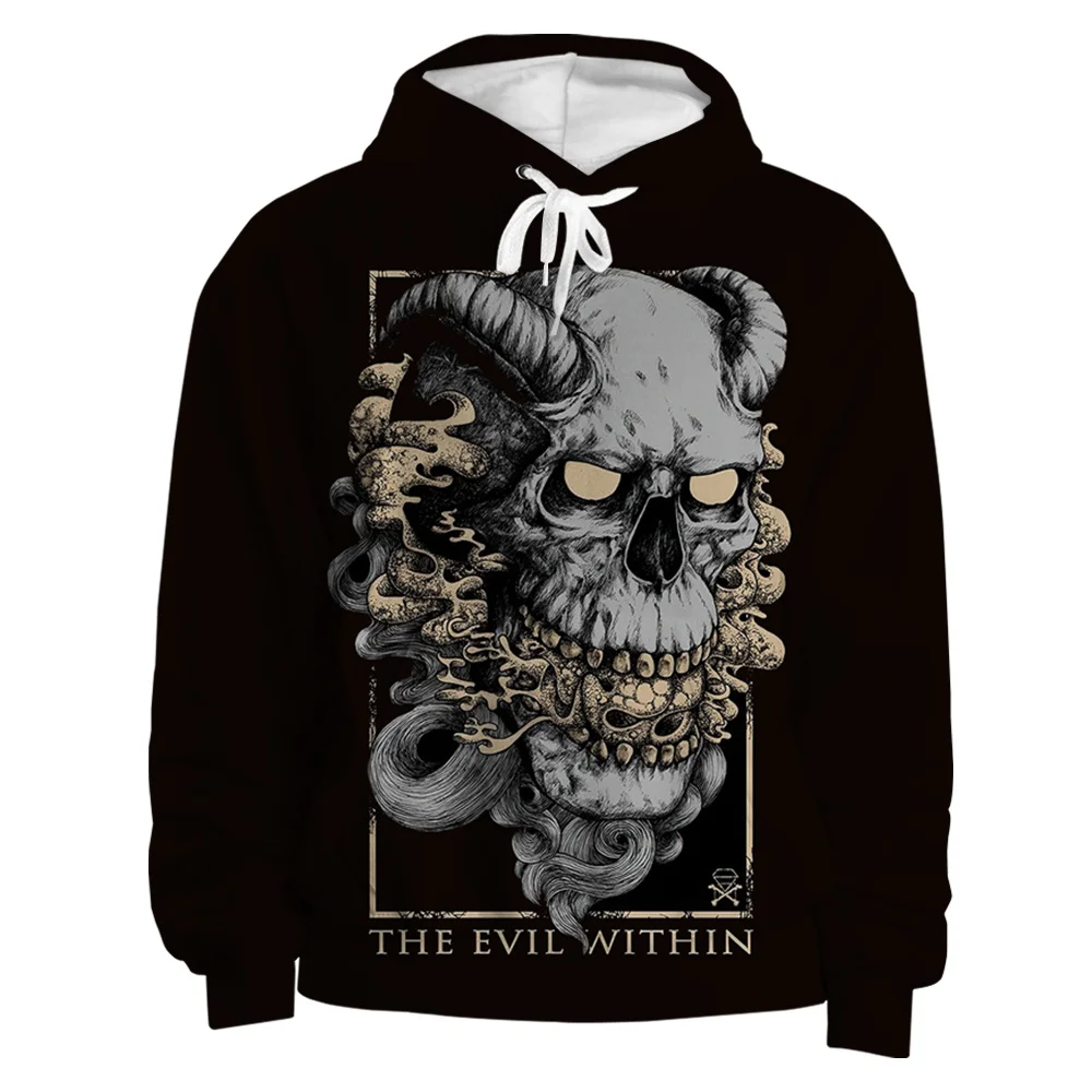 Толстовка мужская с 3D-принтом черепа свитшот уличная одежда пуловер в стиле