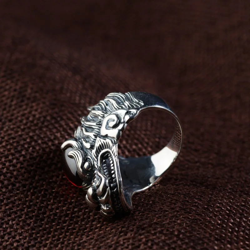

925 Silver Fashion Jewelry Wedding Ring Dragon Ring Evil Eye Ring Luxury Hight Quality Man Ring For Best Gift