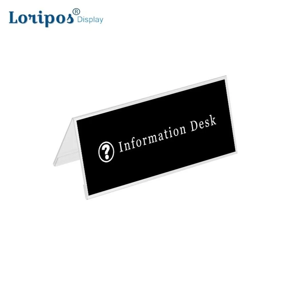 

5pcs V-type Acrylic Table Card Transparent Double-sided Price Tag Card Holders Meeting Sign Name Card Note Holders