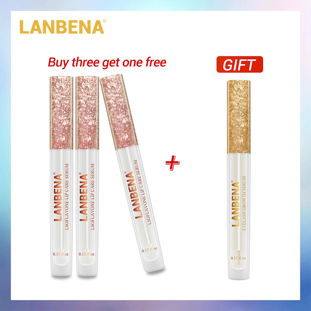 LANBENA Buy 3 получить 1 подарок Lsoflavone Сыворотка для ухода за губами маска губ шт. +