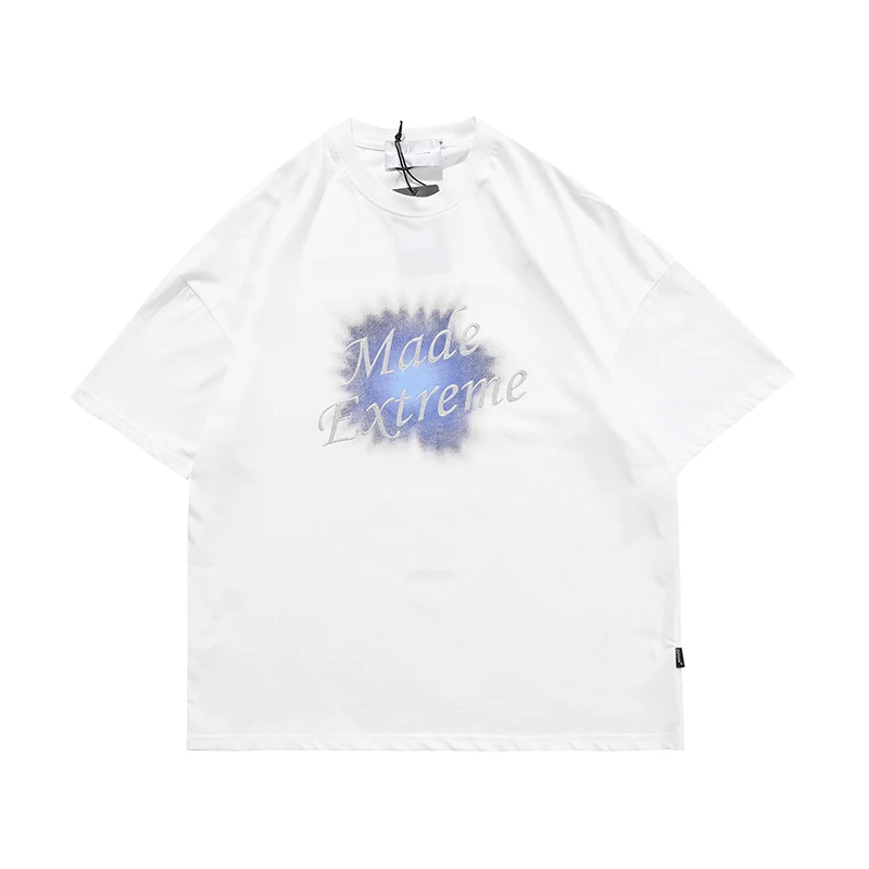 

New Letter Print Short Sleeve Summer Tshirts Men and Women O Neck Oversize Cotton Casual T Shirt Streetwear Loose Tees