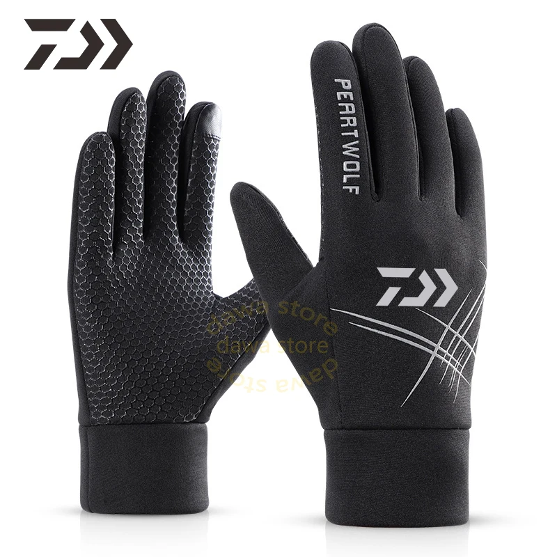 

Daiwa Touch Screen Gloves Anti-Slip Breathable Fishing Gloves Full Finger Durable Fishing Cycling Gloves Fishing Clothes Men