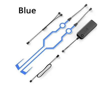 Blue Декоративный фонарь для мотоцикла, сигнал для ночной езды, водонепроницаемый прочный шлем, комплект, мигающий светодиодный фонарь в полоску - Цвет: Blue