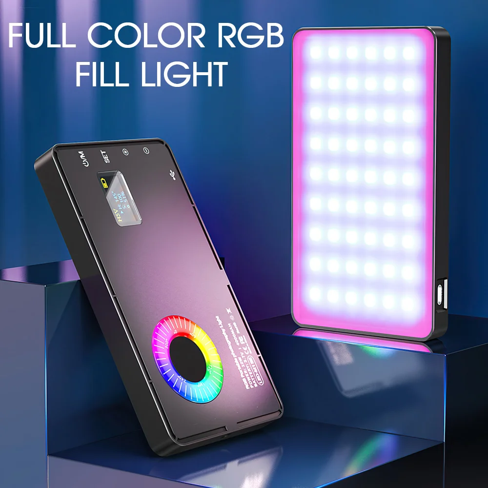 SPASH Портативный видео светильник RGB для фотографии с регулируемой яркостью 2500K-8500K