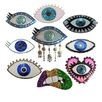 eye patch sticker iron on clothes diy cool heat transfer sexy mouth applique embroidered application cloth fabric sequin patch