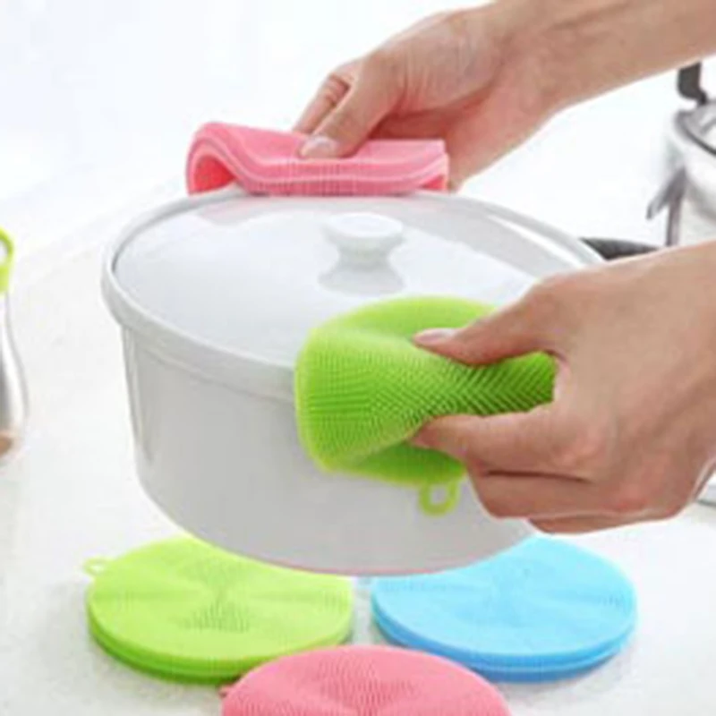 1 шт. силиконовая щетка для мытья посуды скруббер инструмент чистки кухни мягкая