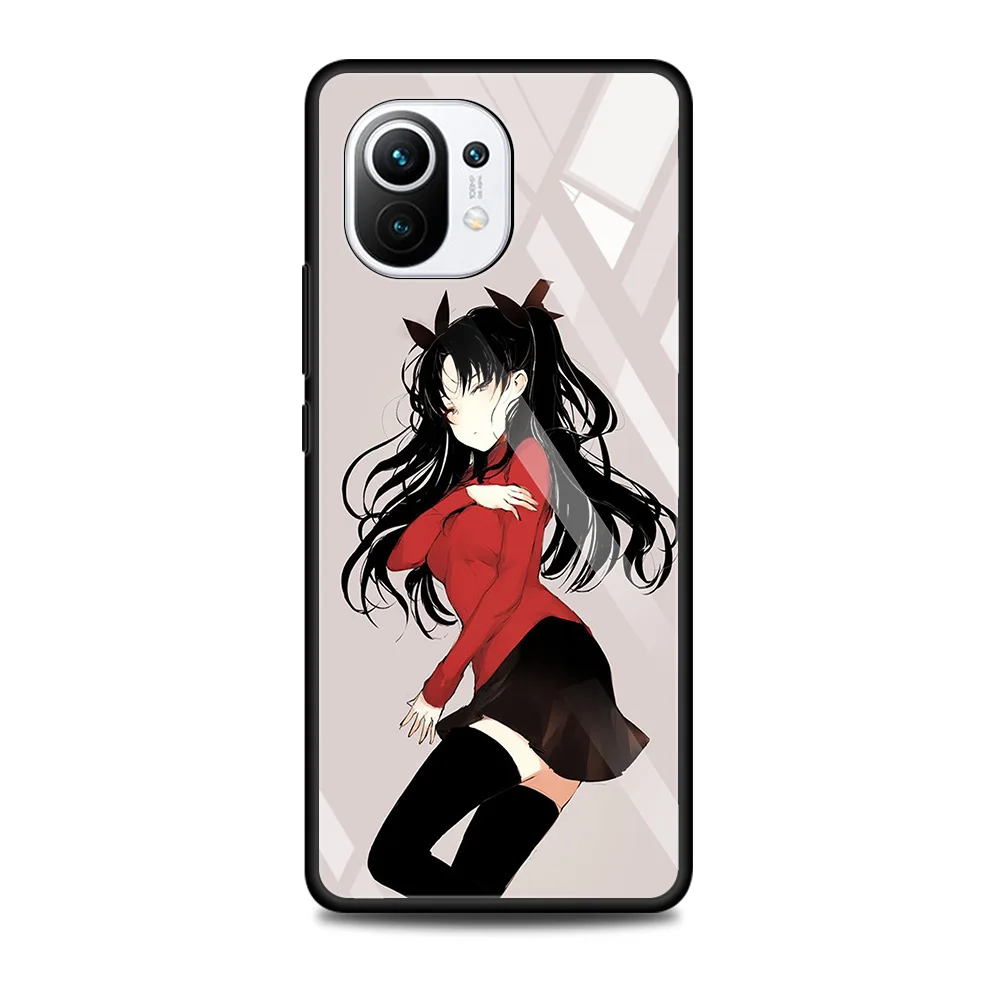 Стеклянный чехол для Xiaomi Poco X3 NFC M2 F2 Pro MI 11 Ultra 10 10T Lite 9T CC9E CC9 Note Fate Zero Tohsaka Rin |
