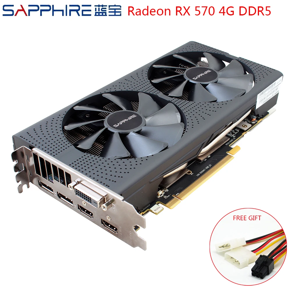 Sapphire Graphics Cards AMD Radeon RX 570 4GB GDDR5 Gaming PC Video Card RX570 256bit PCI Express 3.0 Desktop Used | Компьютеры и офис