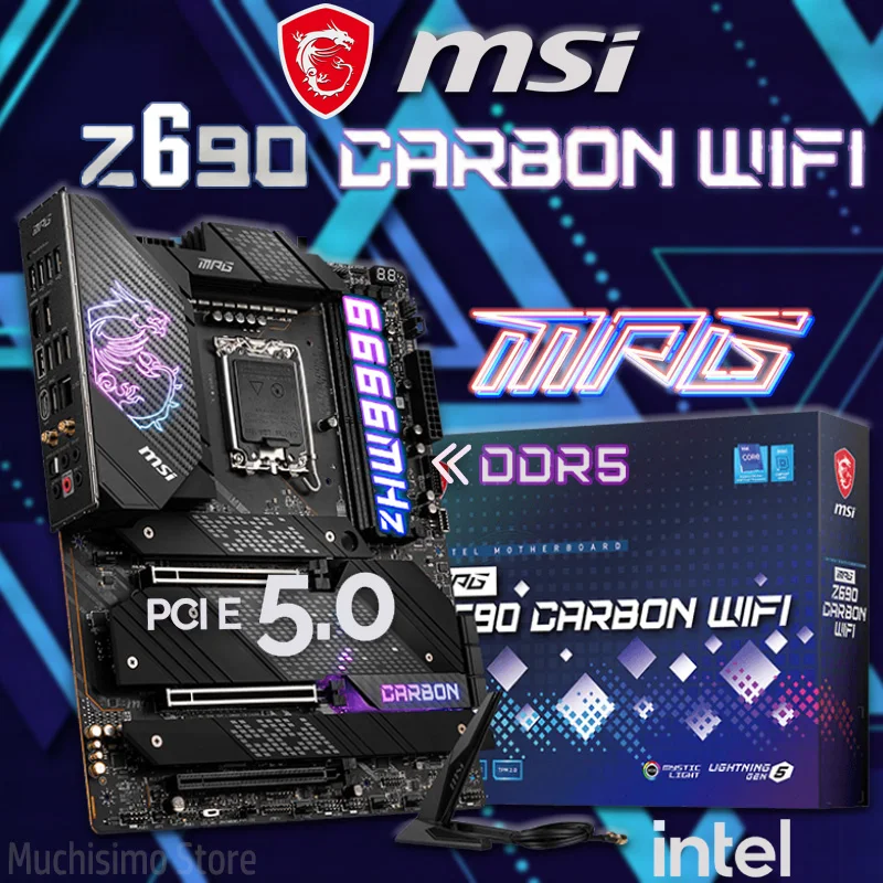 Новая модель LGA 1700 MSI MPG Z690 CARBON WIFI материнский корд DDR5 128 ГБ PCI-E 5 0 оверлочный игровой