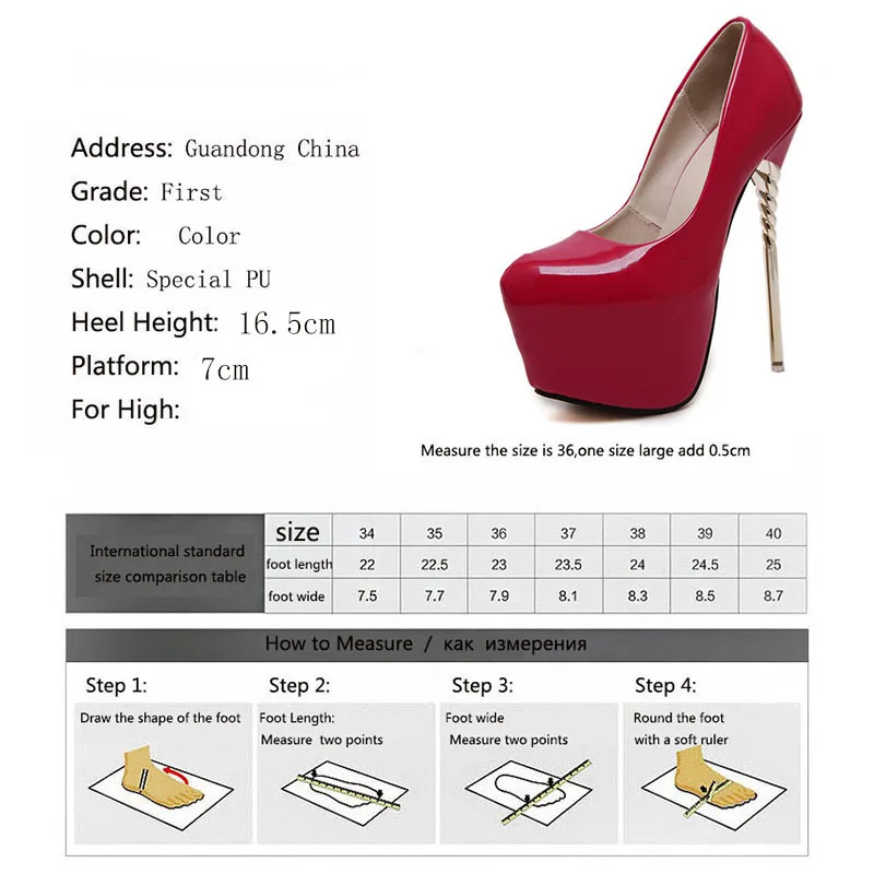 PRETO BRANCO 2020 16.5CM Heel Super high-heeled Round Head Waterproof 7cm Platform Patent Leather Shallow women's Shoes CWF | Обувь