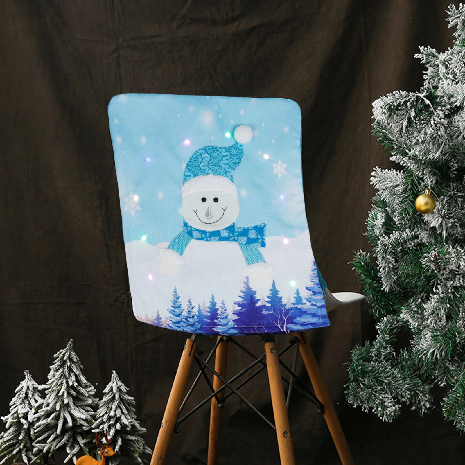 1 шт. чехол на стул Санта-Клаус снеговик рождественские светящиеся украшения