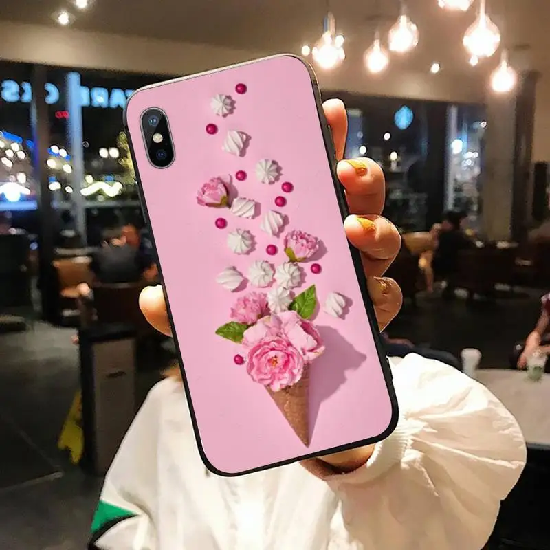 

ice cream Flower Paintbrush art Phone Case for iPhone 11 12 pro XS MAX 8 7 6 6S Plus X 5S SE 2020 XR