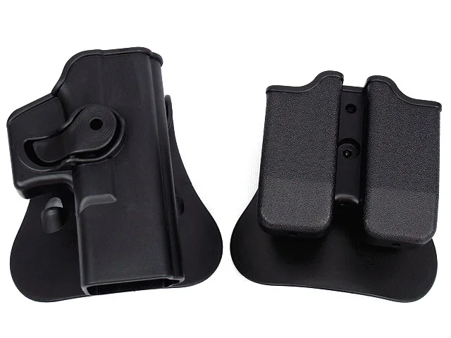 Полимер Сохранение Roto правшей Кобура Подходит GLOCK 17/19/22/31 & двойная магазинная