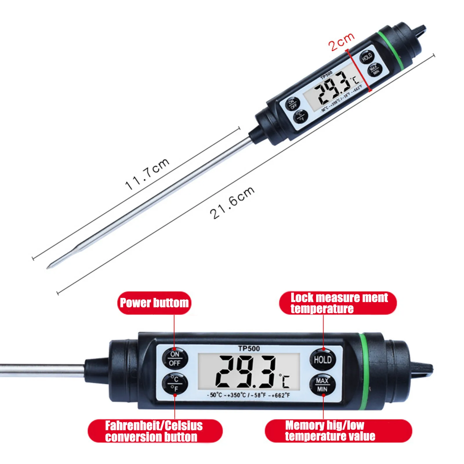 

Multifunctional Digital Food Thermometer With Long Probe For Kitchen BBQ Milk Electronic Measuring Tool Baking Accessories