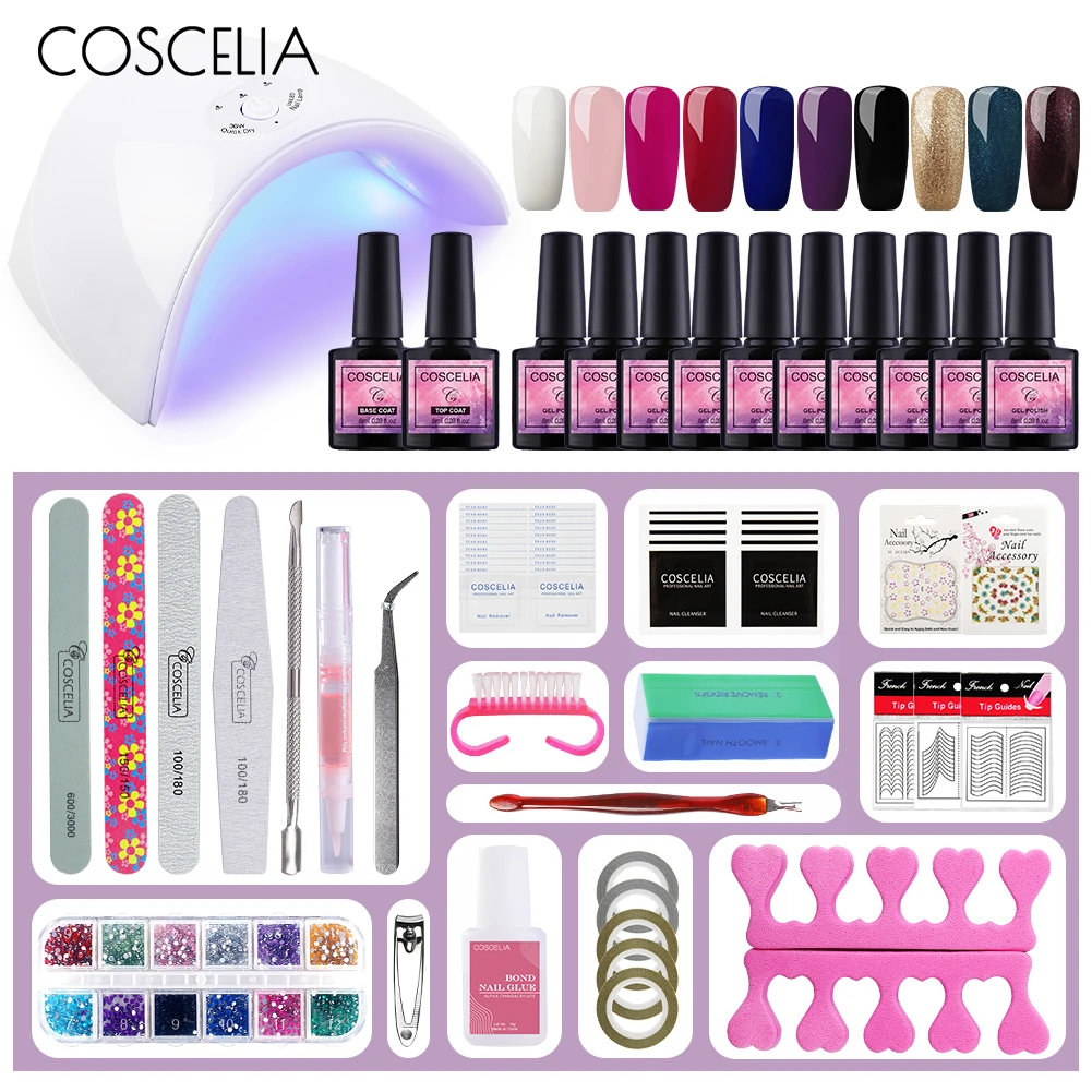 Полуперманентный Гибридный Гель лак COSCELIA набор из 10 шт. гелевых лаков для фото и