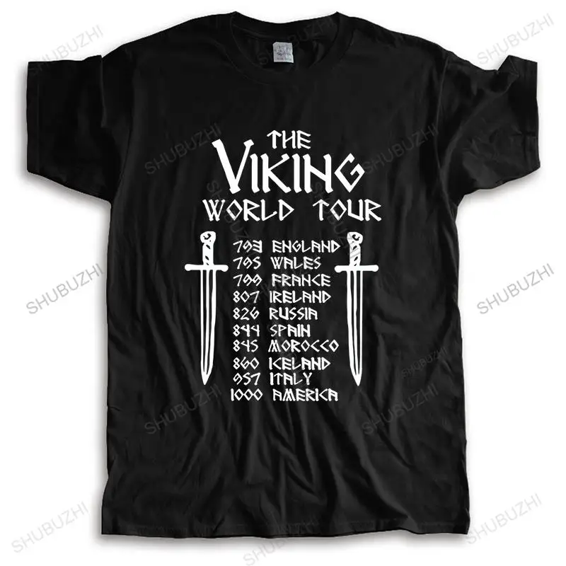 Футболка мужская хлопковая с принтом &quotTHE VIKING WORLD TOUR" | Мужская одежда