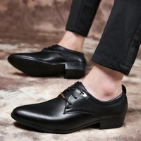 38 48 pointed formal leather shoes for men lace up business blackbrown shoes mens dress shoes men classic zapatos oxford hombre