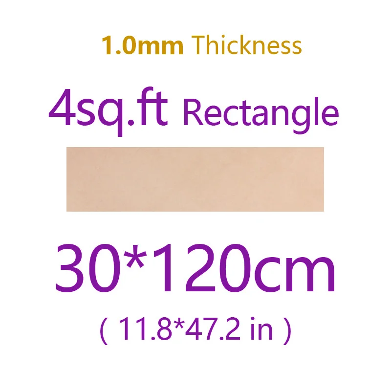 1.0mm Thick 30x120cm Импортная инструментальная кожа, коровья кожа с натуральным лицевым покрытием, растительное Дубление, для изготовления кобуров, ножей, ножек, подставок, легко выбивать штамп - Цвет: 1.0mm Thick 30x120cm