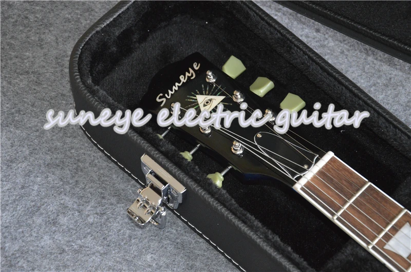 Suneye синий фиолетовый на заказ Электрогитара гитара из красного дерева тело