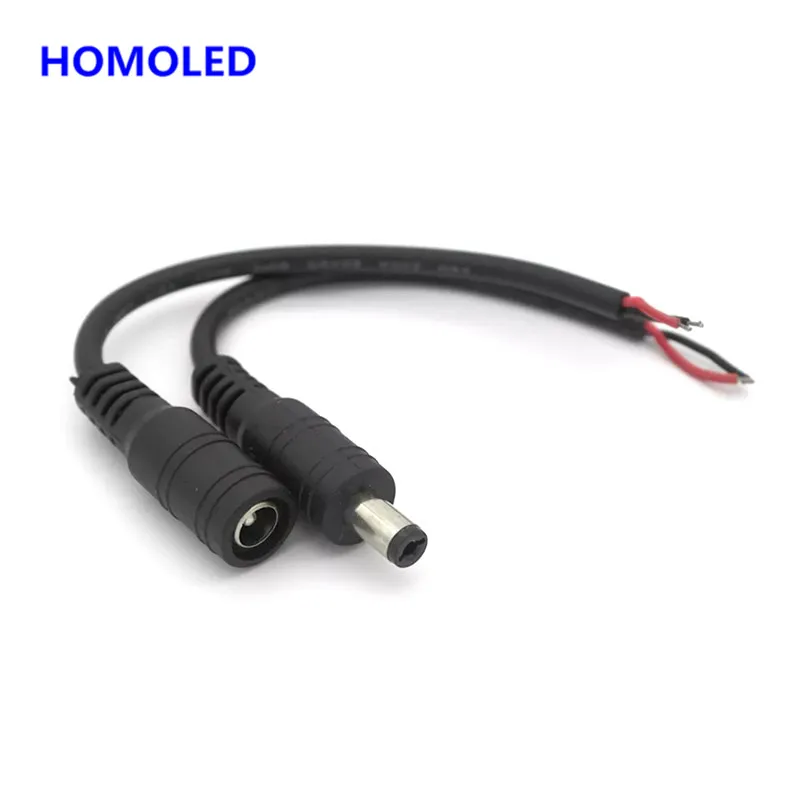 

5Pcs/Lot 15cm White Black Power Supply DC Connector 5.5X2.1mm Male Female Adapter Cable Jack Plug Cord for Led Strip CCTV Camera