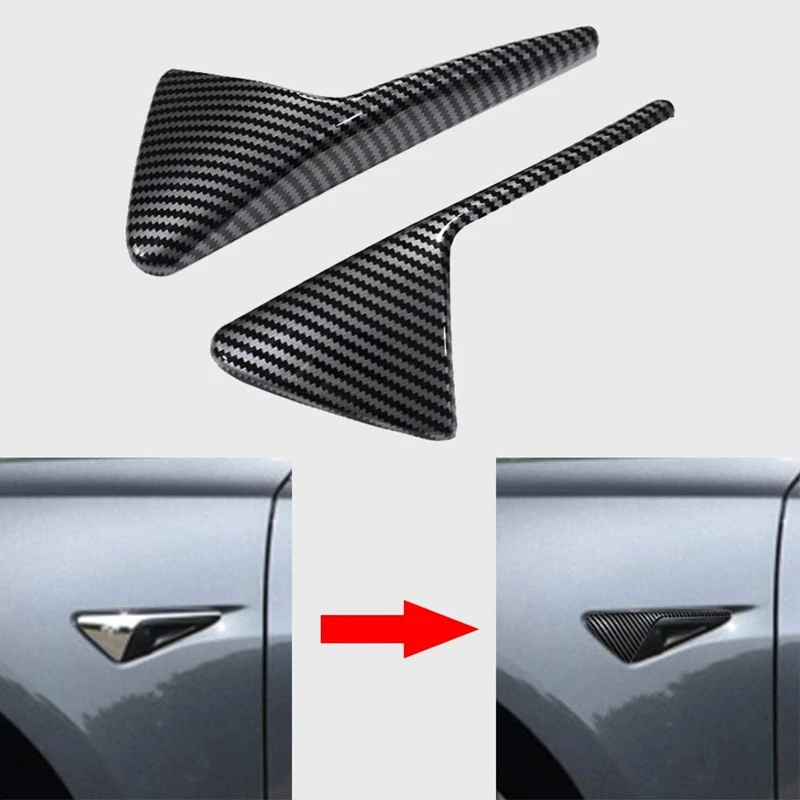 

Real Carbon Fiber Camera Side Protection Cover Y Fender Carbon Fiber Wing Cover for Tesla Model3 X S