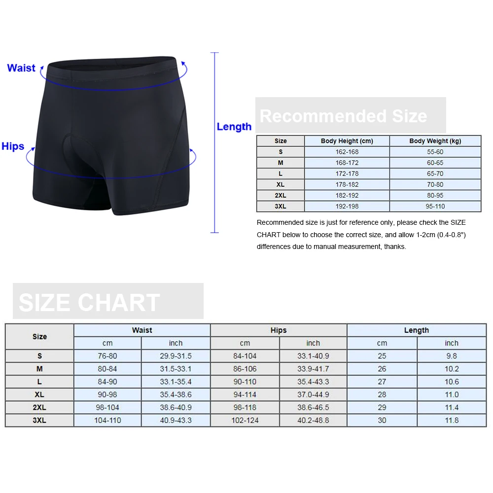 

Men Women Cycling Shorts Padded Cycling Shorts Shockproof Thick Silicone Cushions Bicycle Breathable Road Bike Shorts