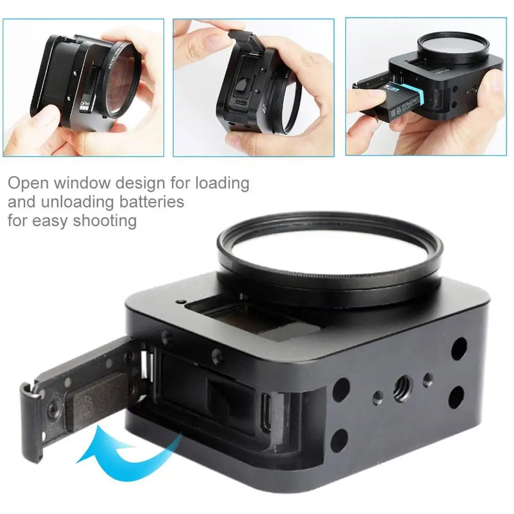 Anordsem для GoPro Hero 8 черный корпус из алюминиевого сплава CNC чехол Защитная клетка с