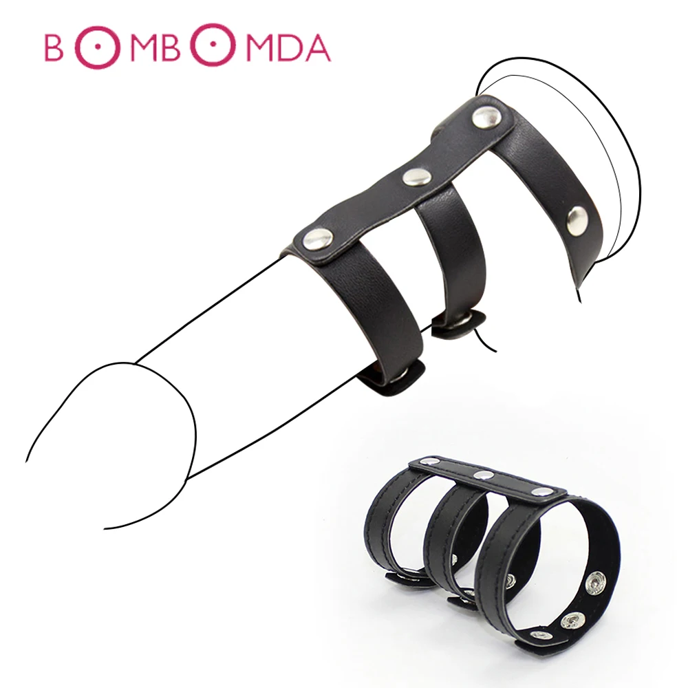 Секс кожаное кольцо для члена Мошонка связанные мяч носилки пенис фаллоимитатор