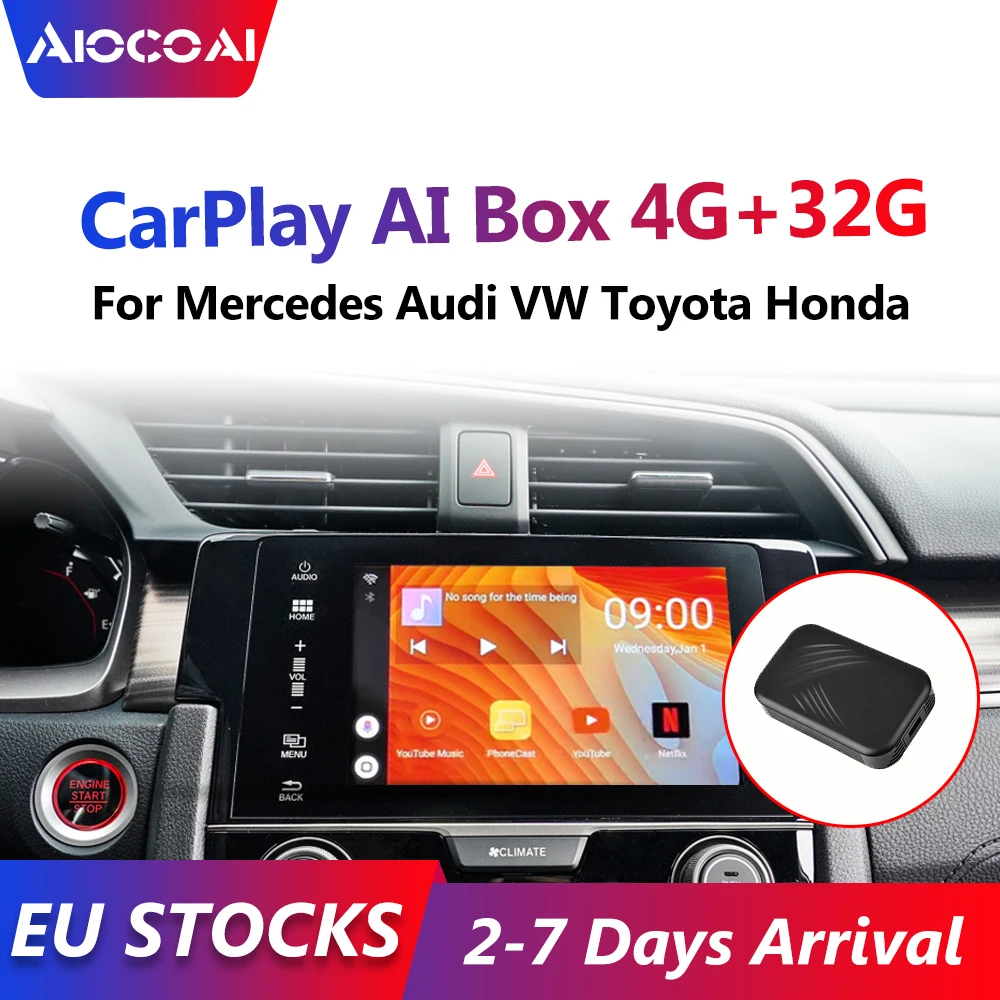 Android 7 0 Carplay AI Box 4 + 32G автомобильный мультимедийный плеер Mirror Link YouTube система Plug And