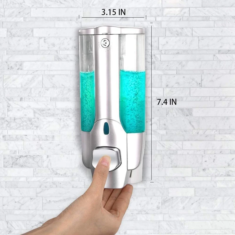 

Soap Dispenser Wall Mount, 350Ml/12Oz Hand Liquid Shampoo Shower Gel Dispenser for Bathroom Kitchen Office