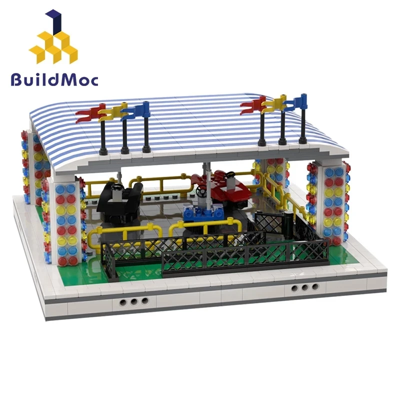 

Buildmoc Blocks Friends Bumper for Amusement Park Ferris Wheel Carousel Building Blocks DIY Bricks Toys for Girls