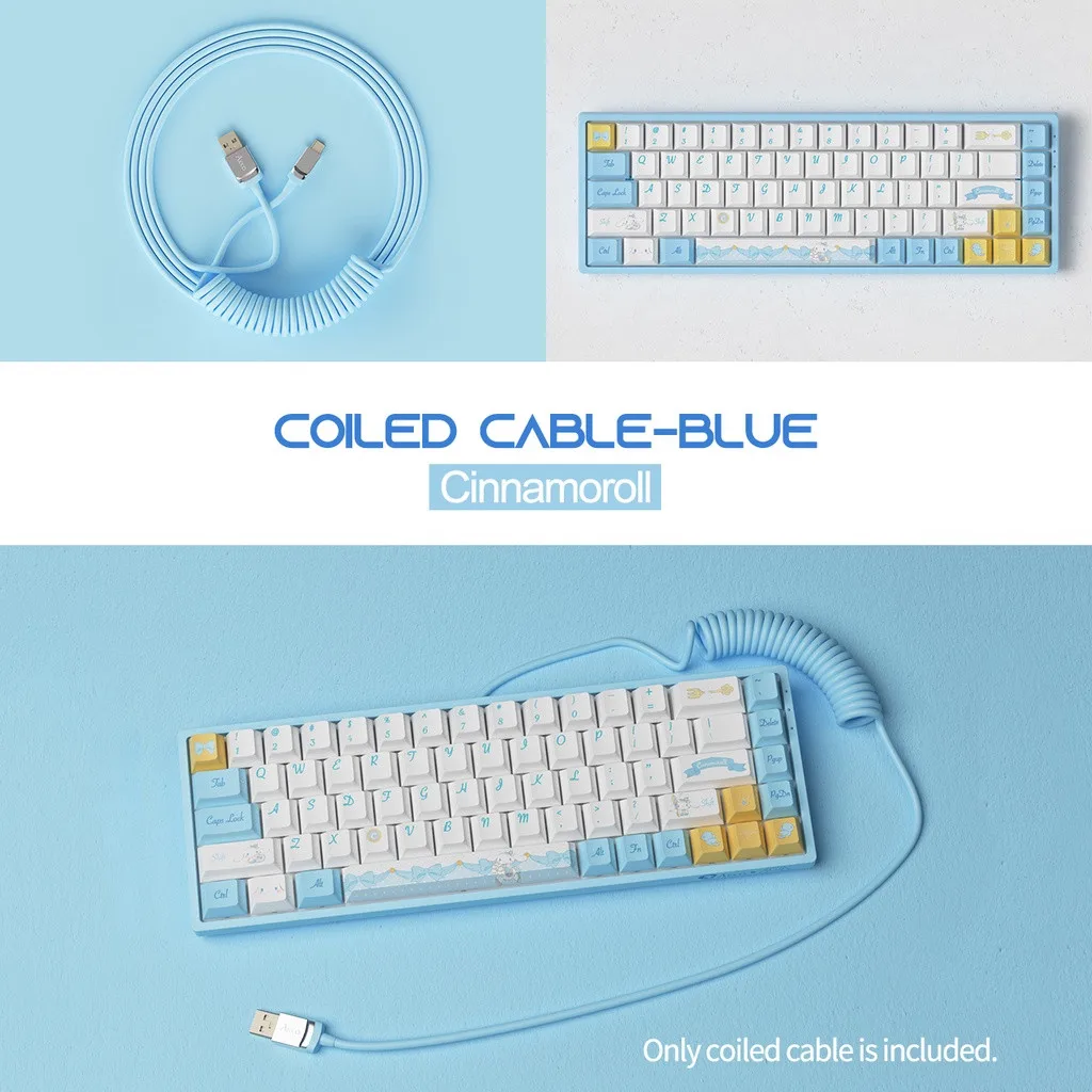 

Ak-ko Coiled Cable for Custom Mechanical Keyboard, High-strength and Elasticity, USB-C to USB-A TPU Lightweight Coiled Cable