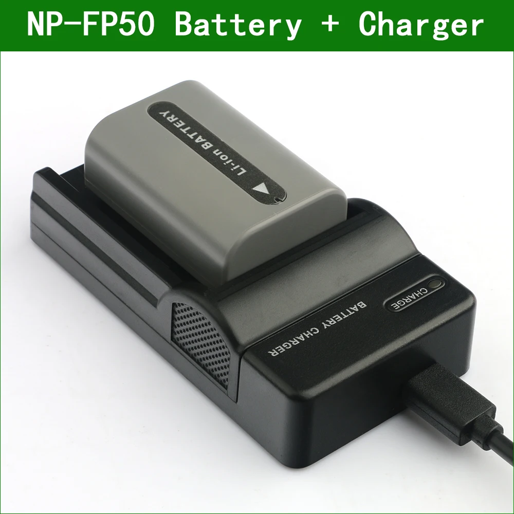 

LANFULANG NP-FP50 NP FP50 NPFP50 Battery and USB Battery Charger for Sony DCR HC26 HC30 HC32 HC36 SR30 SR60 HC40 HC41 HC42 HC46