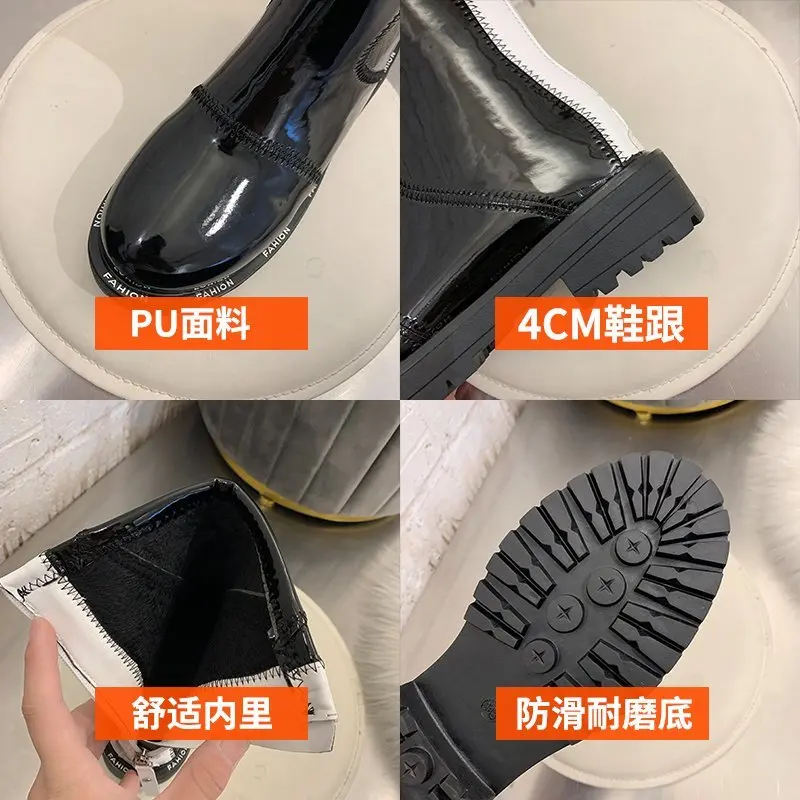

2020 New Motorcycle Boots Lace Up Women Boots Warm Women Shoes Mid-calf Boots Female Winter Shoes For Martin Boots Plus Size