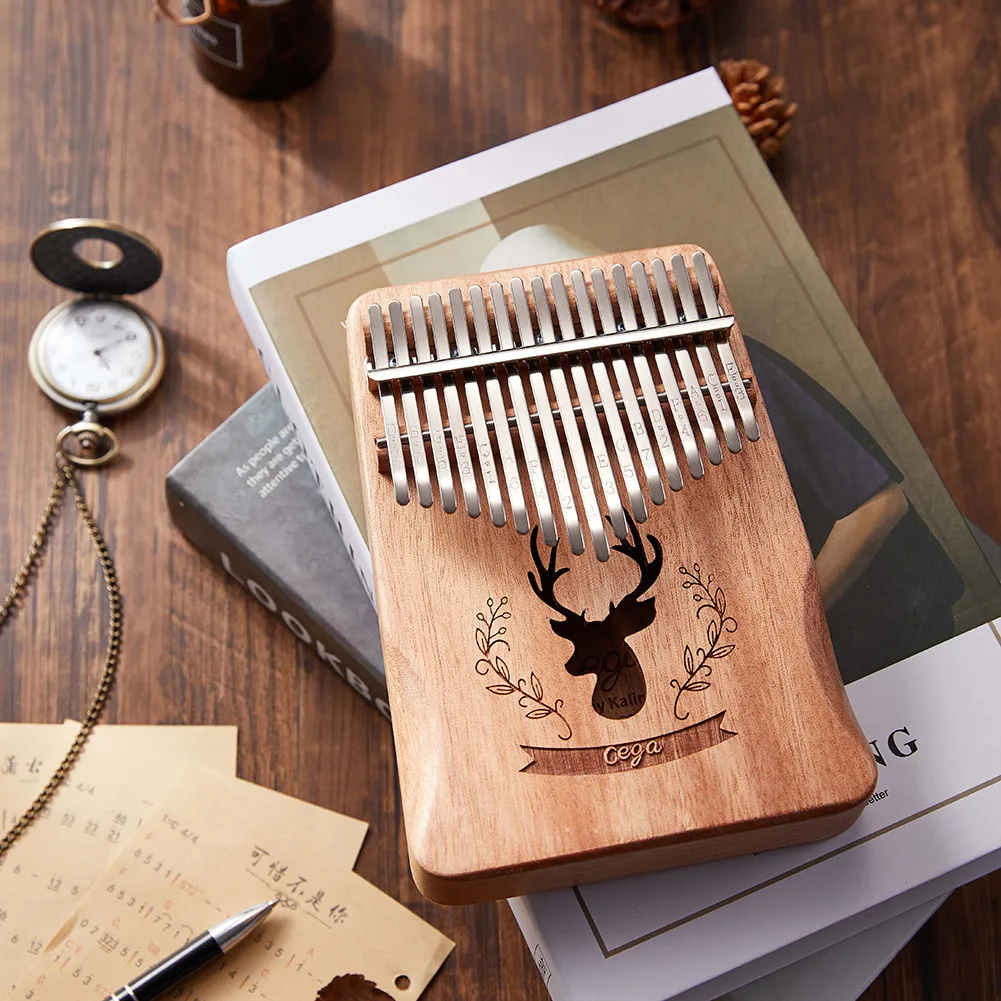 

Musical Instrument Acacia Thumb Piano 17 Keys Deer Design Kalimba for Beginner Quality Musical Instrumentos Musicales