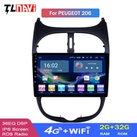 4g lte 2g ram gps autoradio hd touchscreen car radio audio 9 inch android 10 for peugeot 206 2000 2016