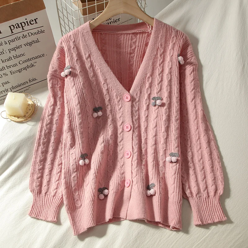 Gagarich женский свитер Осень новинка Вишневый милый вязаный корейский стиль