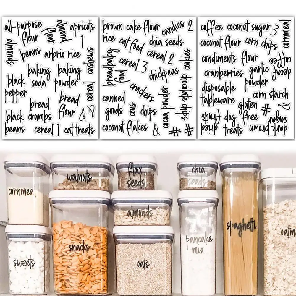 

168 Pcs\set Food Label Stickers Kitchen Pantry Labels Waterproof Resistant Xe2x80x8bfood Jars Label