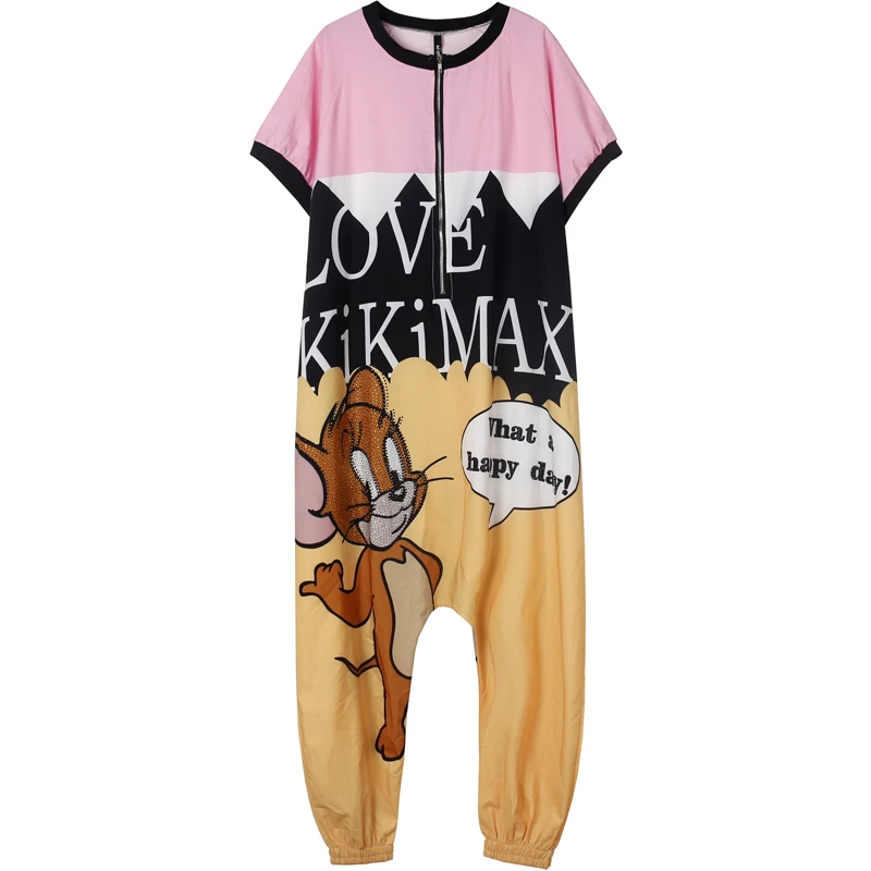 

Plus size women's jumpsuit women 2020 summer new tooling Hong Kong style hit color was thin fashion trend pants