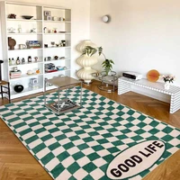 retro green white checkered carpet rug moroccan for living room bedroom decor green plaid carpet nordic simple coffee table mat