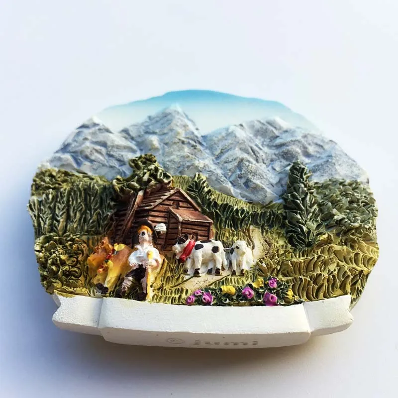 Магнит на холодильник Швейцарский сувенир швейцарская круглая художественная