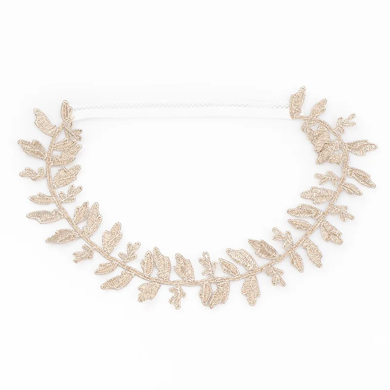 Новинка повязка на голову с золотыми кружевными цветами для малышей детей