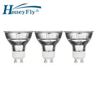 honeyfly 3pcs dimmable gu10 halogen lamp bulb 50mm 120v 35w 50w cup shape halogen spot light warm white clear glass