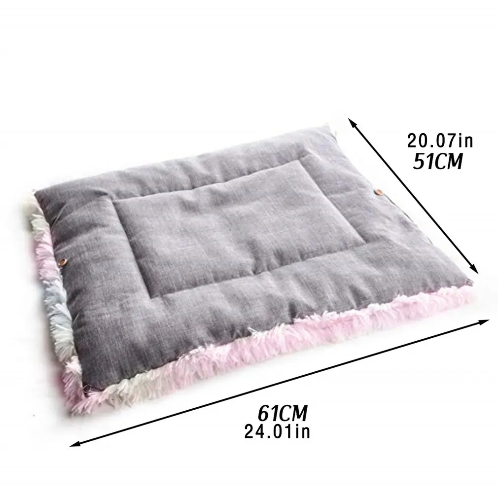 

2020 Dual Purpose Nest Soft Pet Bed Dog Cat Winter Warm Sleeping Rest Bag Long Plush Cushion Mat Portable Puppy Cat Supplies