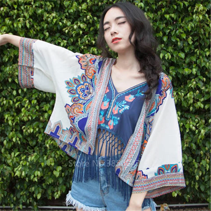 Japanese Cardigan Kimono Women Girls Shawl Summer Fashion Beach Vacation Outfit Suspenders Print Flowers Casual Style |