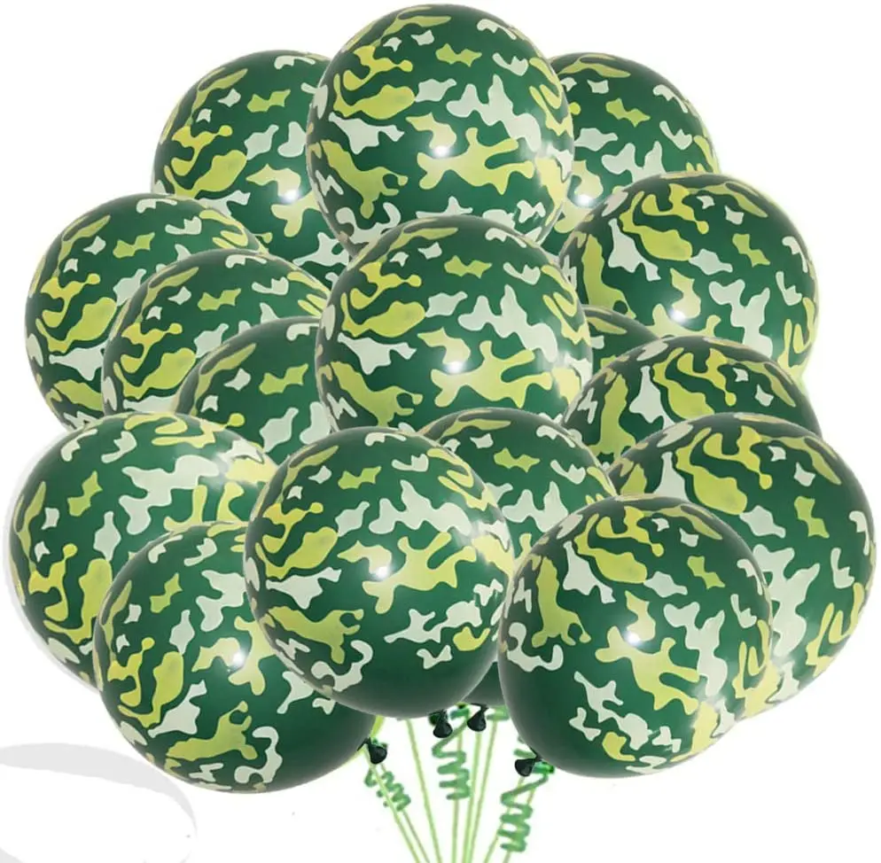10 шт./лот 12 дюймов зеленый камуфляж вечерние воздушные шары на день рождения бак