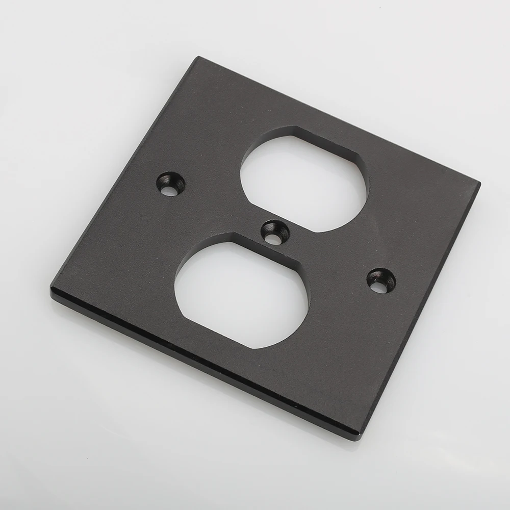 High Quality 1x US Socket AC Power Duple Receptacle Cover Outlet Wall Plate Panel 8.5x8.5cm black | Электроника