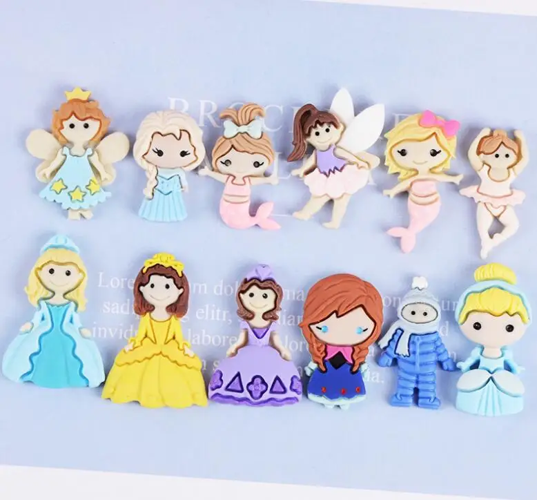 10 шт./лот кавайная мультяшная принцесса с плоской задней стороной Кабошоны
